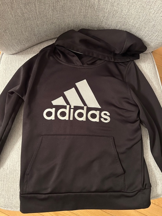 adidas Other - adidas Black Hoodie with White Logo for Kids